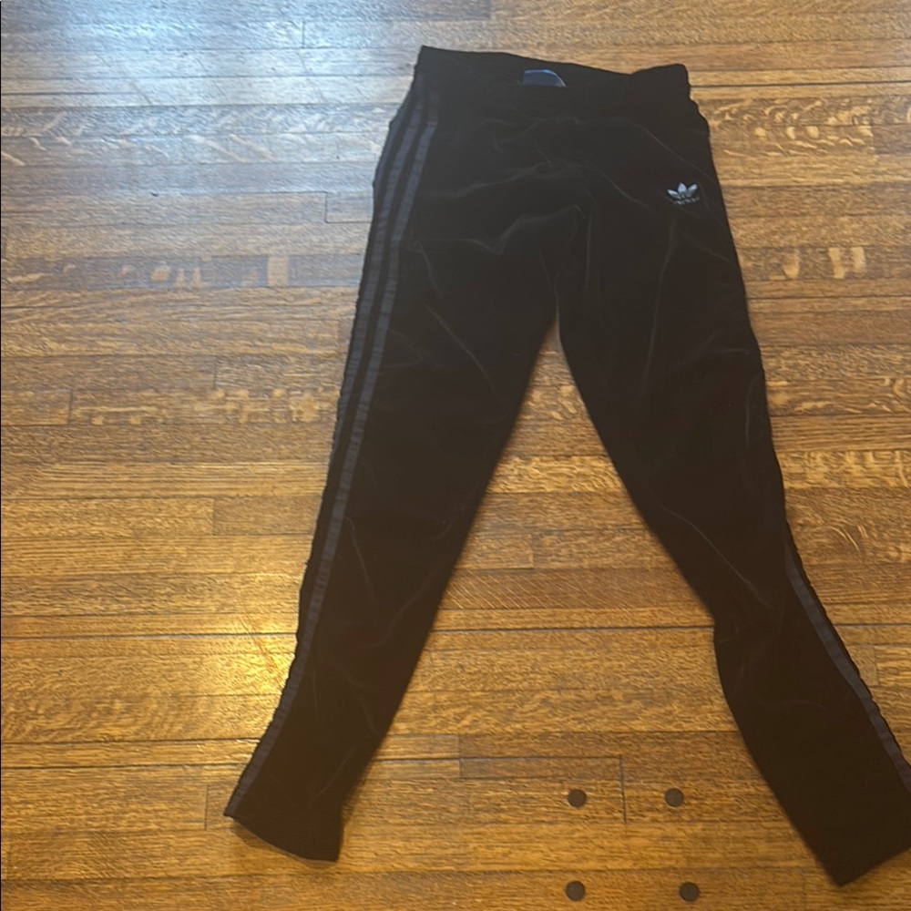 Adidas velvet stretch track pants